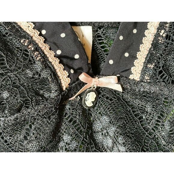 Jessica Simpson Black Lace Polka Dot Cami Slip Dress Size M NWT - Picture 2 of 6
